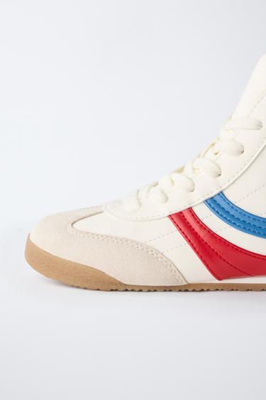 RETRO HIGH-TOP SNEAKERS - White by Zara - Image 3