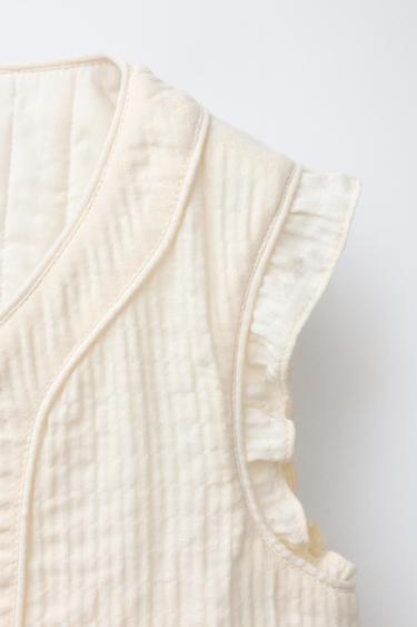 GILET STRUCTURÉ À VOLANTS - Écru de Zara - Image 2