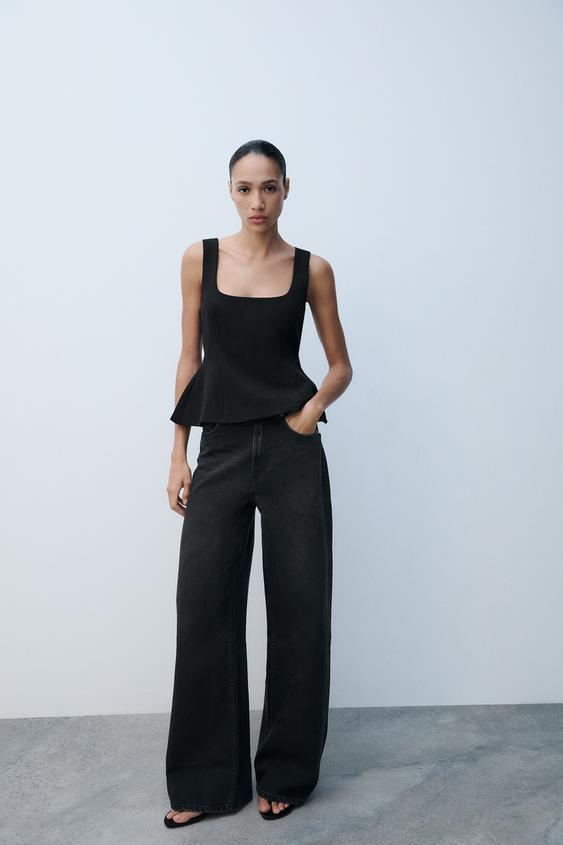 TOP PEPLUM - Negro de Zara - Imagen 0
