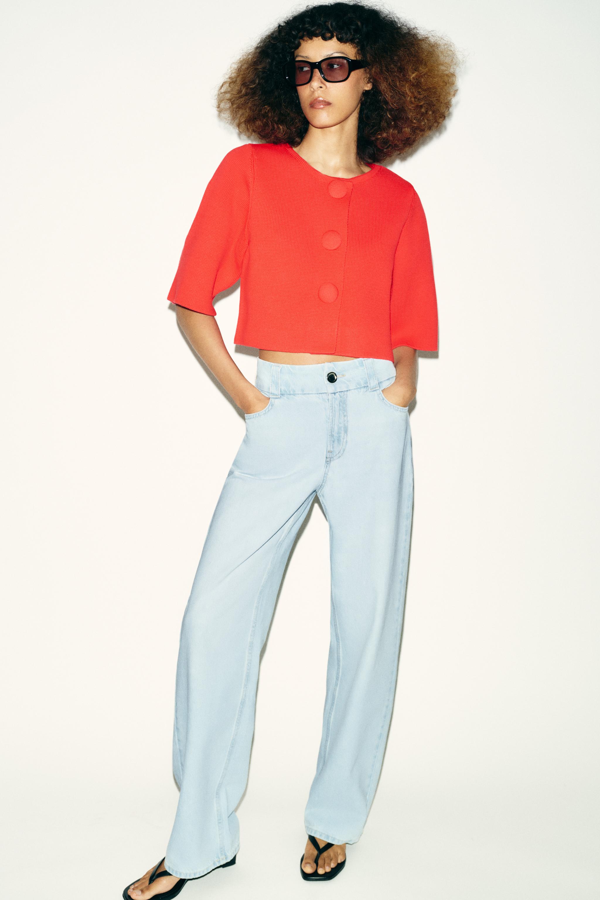 Z1975 HIGH WAIST WIDE WAIST STRAIGHT JEANS - Light blue | ZARA