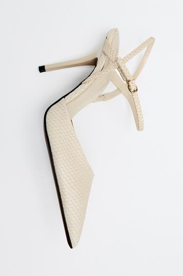 EMBOSSED SLINGBACK SHOES - Ecru White by Zara