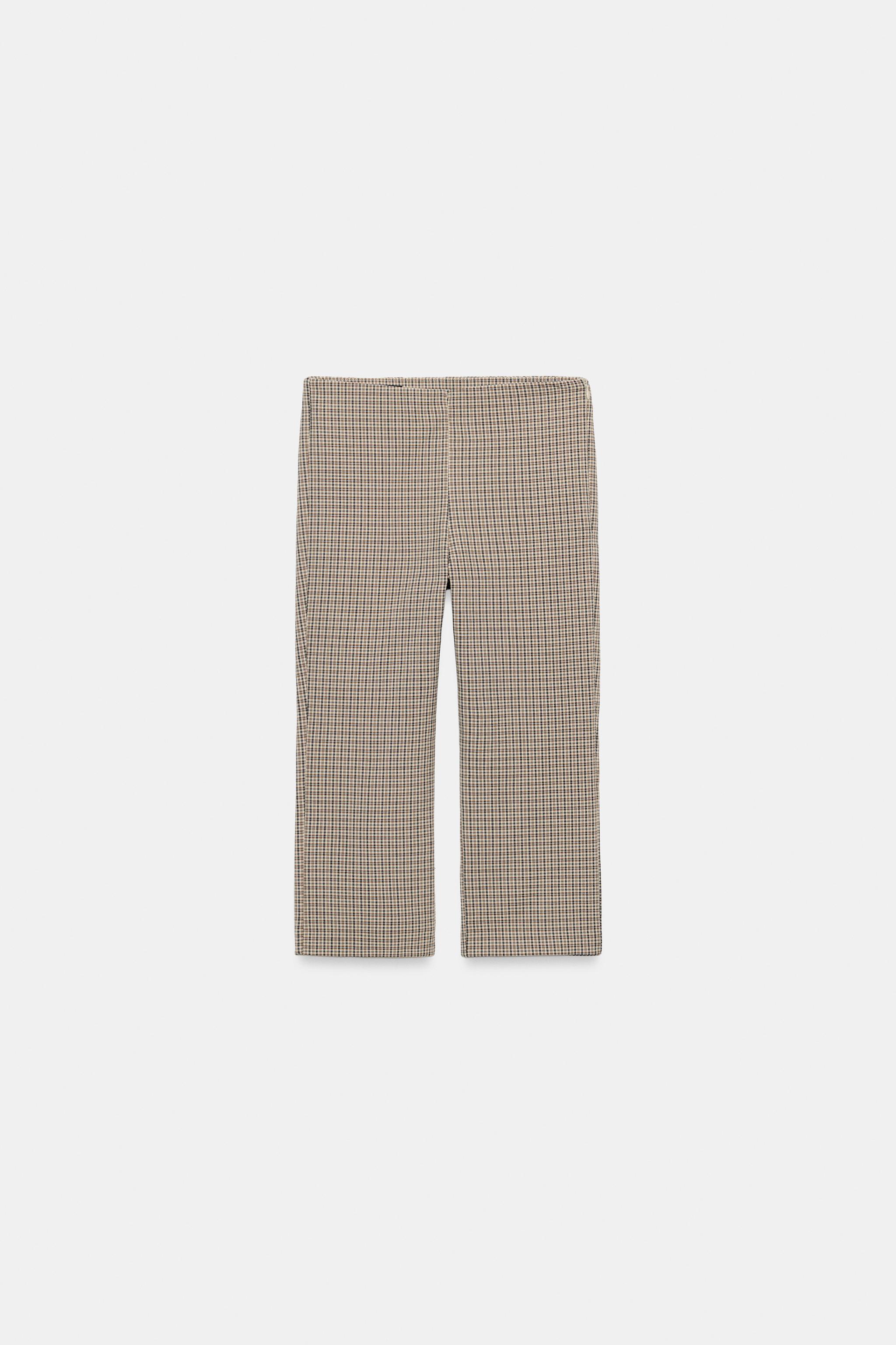 PANTALON CAPRI À CARREAUX