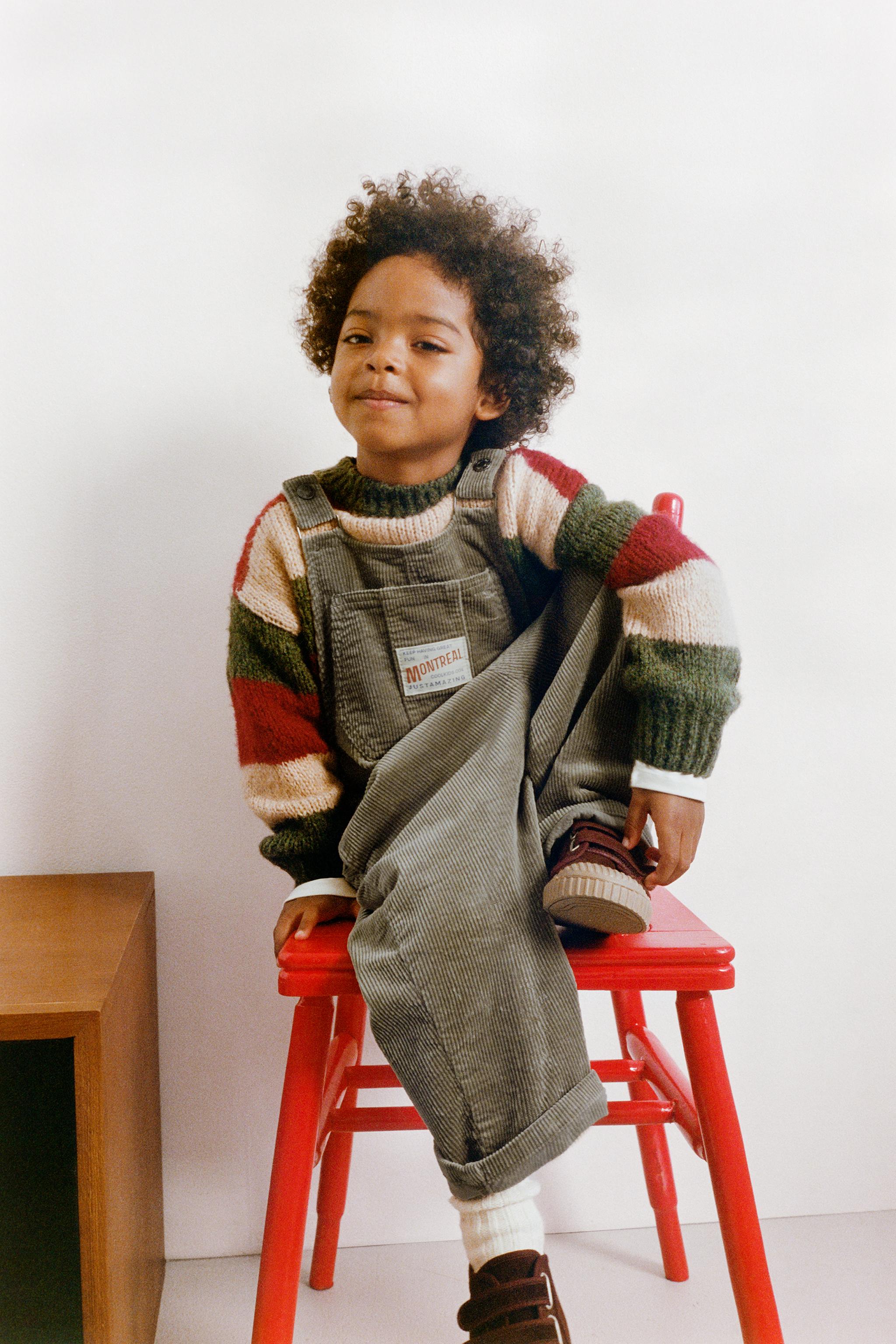 CORDUROY OVERALLS WITH LABEL