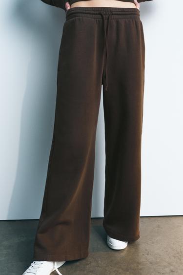 FADED WIDE-LEG TROUSERS - Chocolate by Zara - Image 0