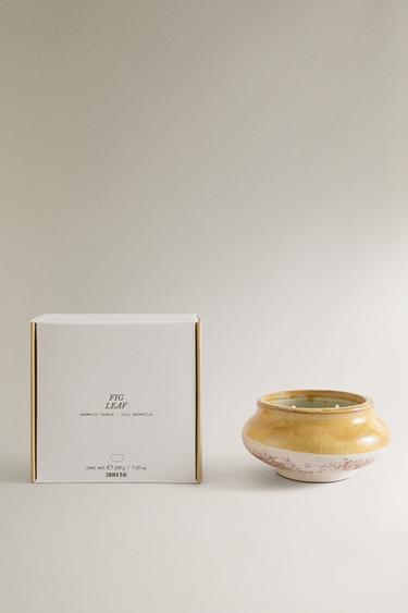 (200 G) FIG LEAF SCENTED CANDLE - Bright yellow by Zara - Image 0