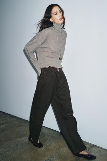 ZW COLLECTION STRIPED WIDE-LEG TROUSERS - striped by Zara