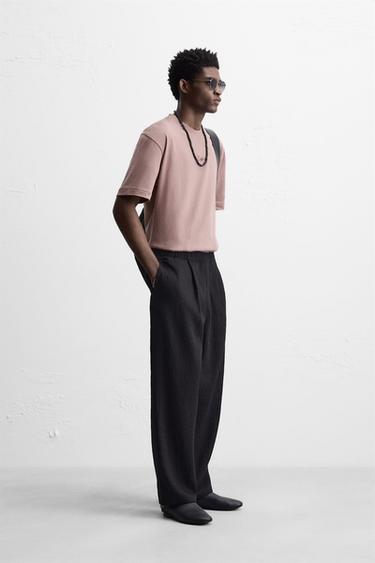 T-SHIRT BRODERIE EN MATIÈRES VARIÉES - Rose pâle de Zara - Image 3