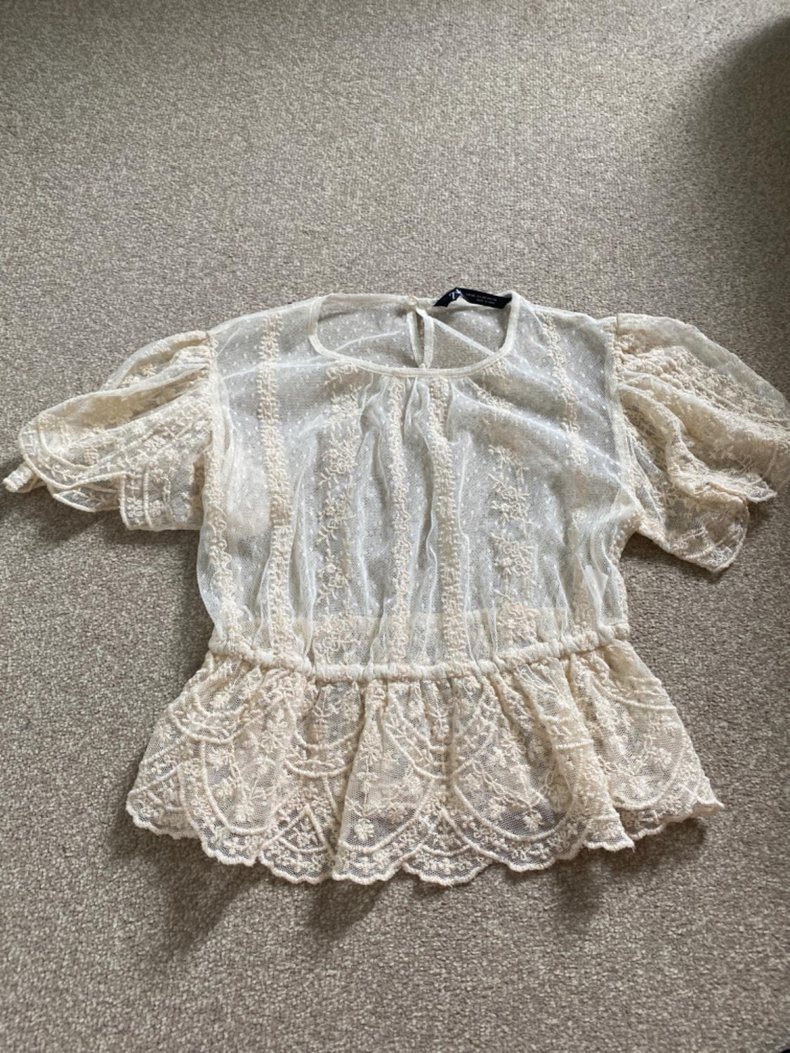 EMBROIDERED TULLE TOP