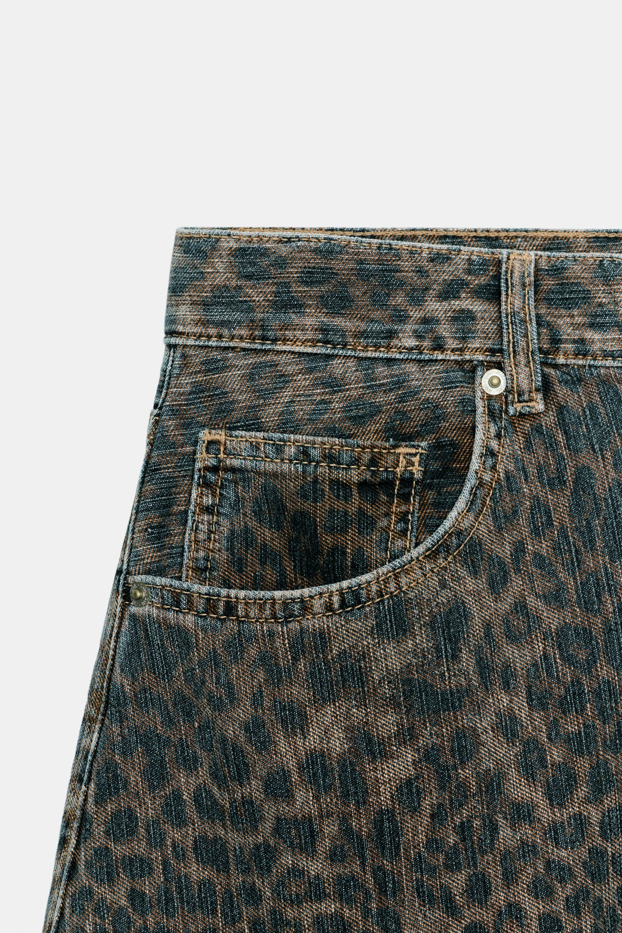 TRF ANIMAL PRINT BARREL JEANS