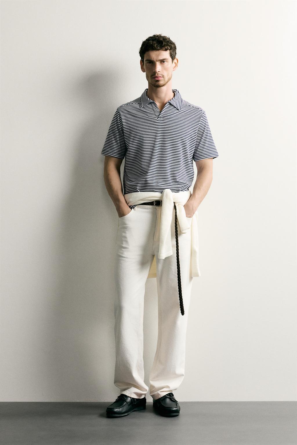 Zara Zolaqlı axıcı regular fit polo