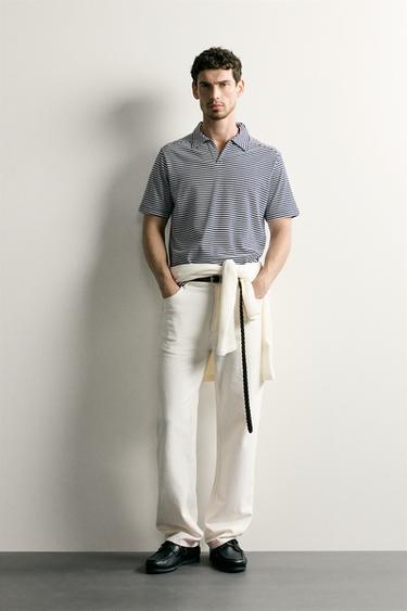 POLO FLUIDE REGULAR FIT À RAYURES - rayures de Zara - Image 0