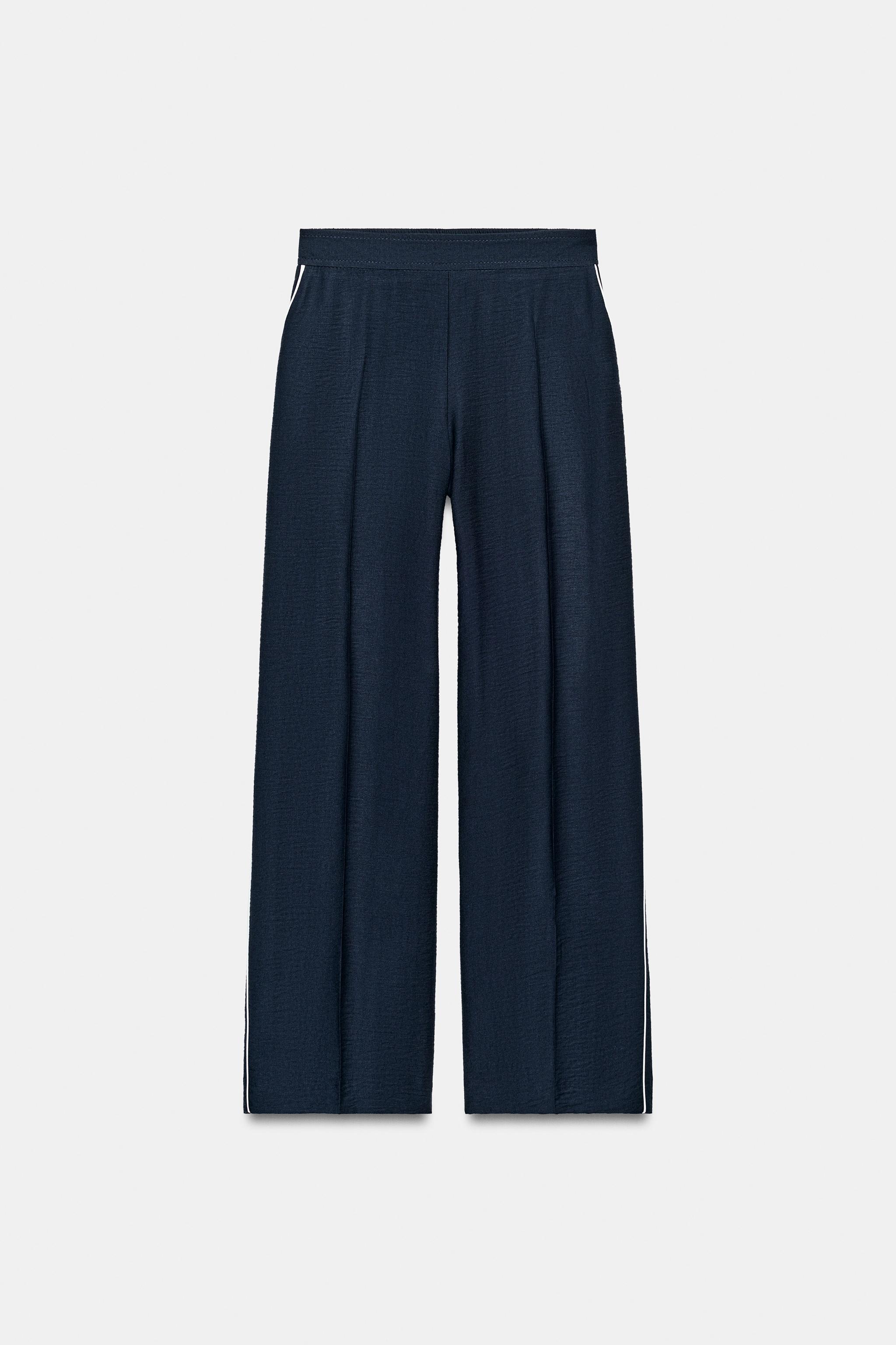 Contrast Piped Trousers