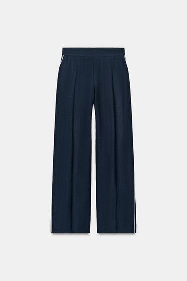 PANTALON À LISERÉS CONTRASTÉS - Bleu marine de Zara - Image 1