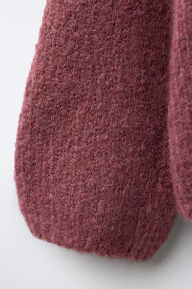 GILET EN MAILLE AVEC NŒUD EN SATIN - Rose de Zara - Image 3