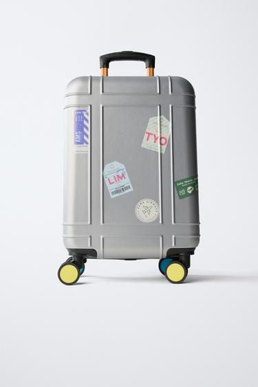 MULTICOLOURED TRAVEL SUITCASE - Grey by Zara - Image 0