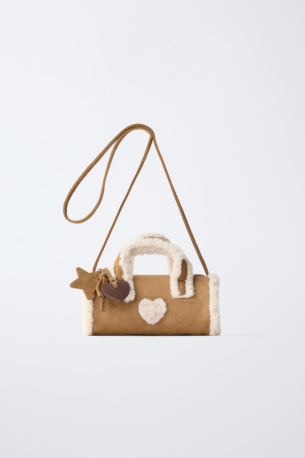 FAUX SHEARLING CHARM BAG