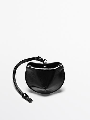 Zara Foldable nappa leather AirPods case - Black