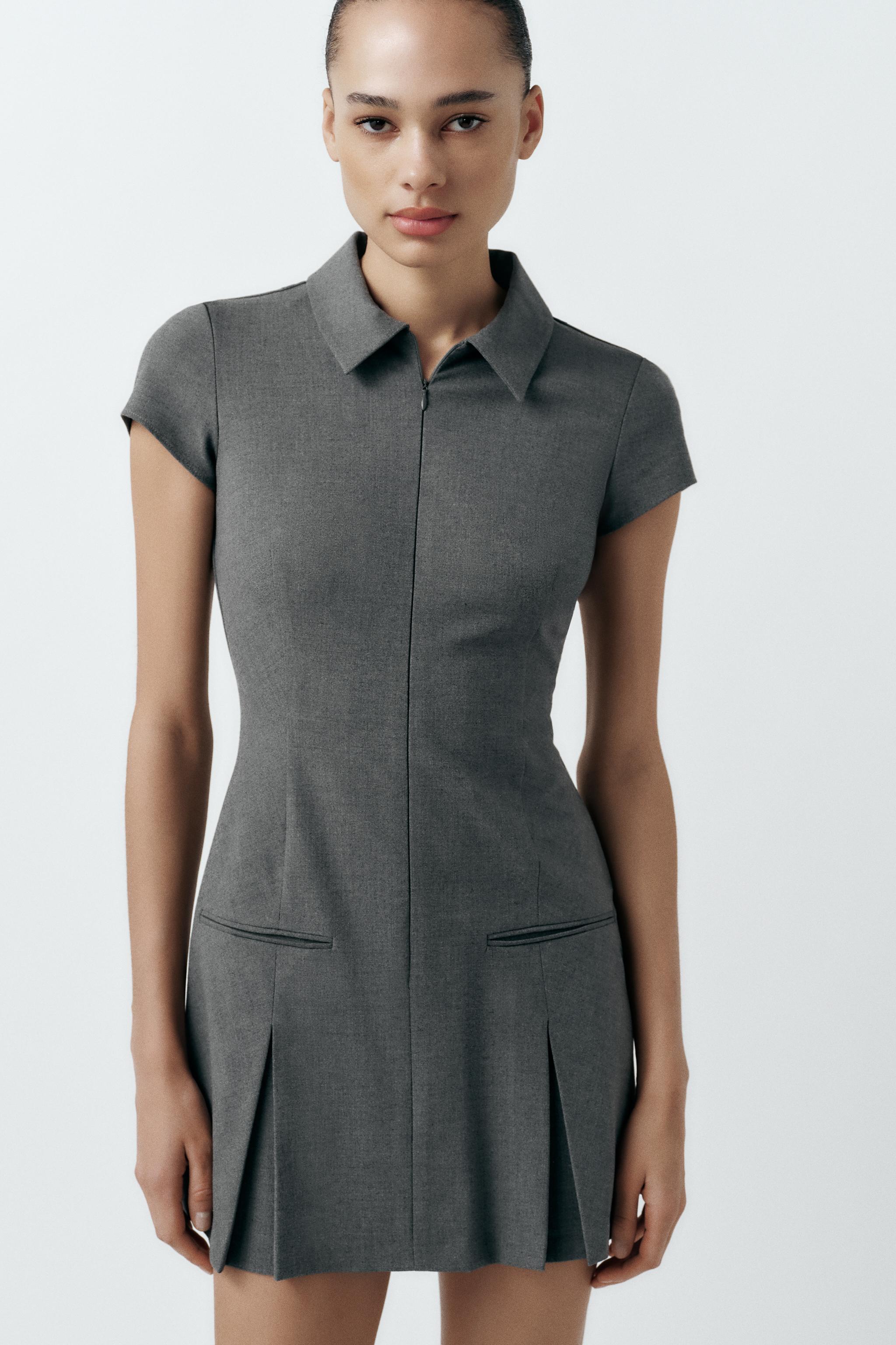 Zara pleated shirt outlet dress