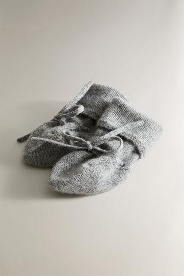 CASHMERE BABY BOOTIES - Grey by Zara - Image 1