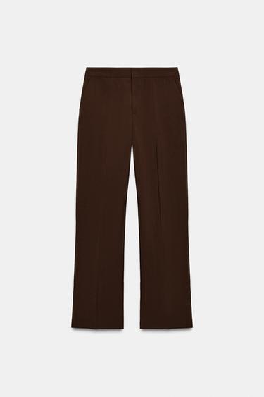 PANTALÓN RECTO - Marrón de Zara - Imagen 0