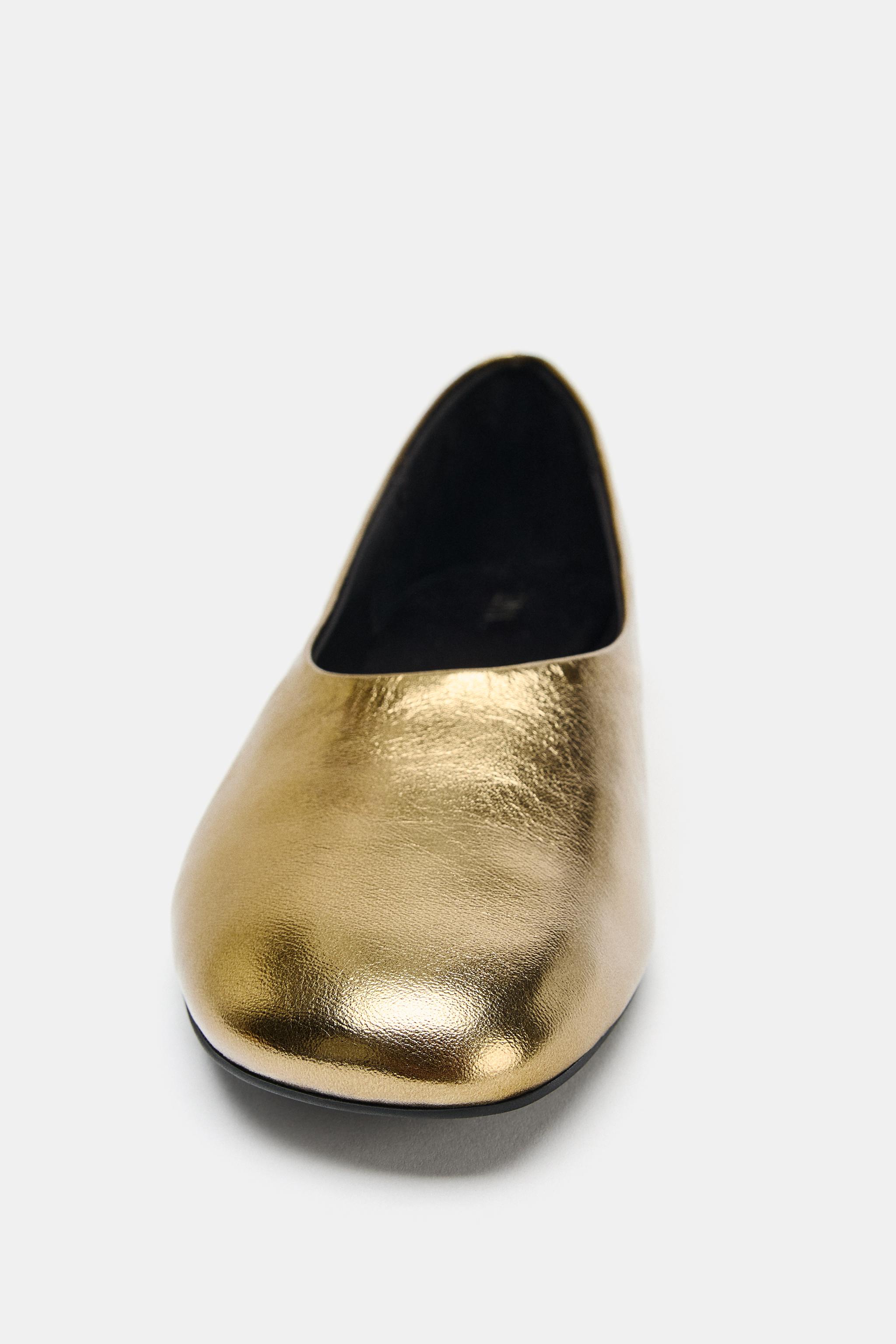 LAMINATED LEATHER BALLET FLATS