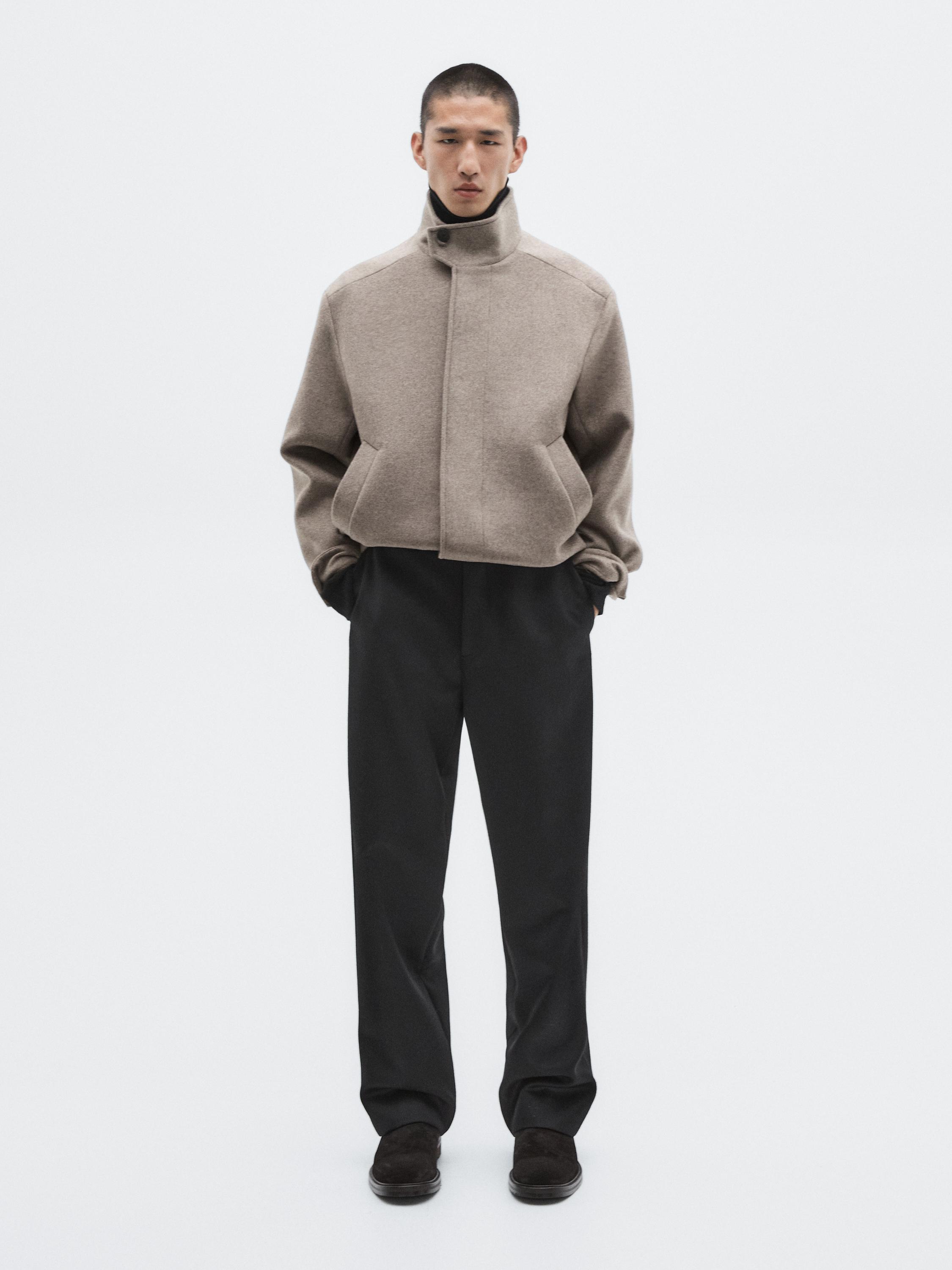 Wool blend high neck jacket - LIMITED