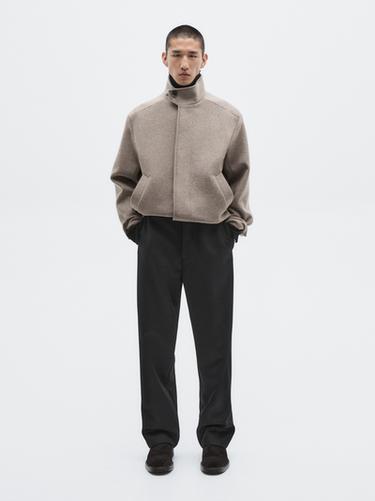 Zara Wool blend high neck jacket - LIMITED - Mink