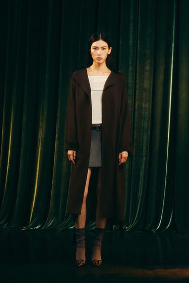 FLOWING WOOL TRENCH COAT ZW COLLECTION LIMITED EDITION - Khaki by Zara