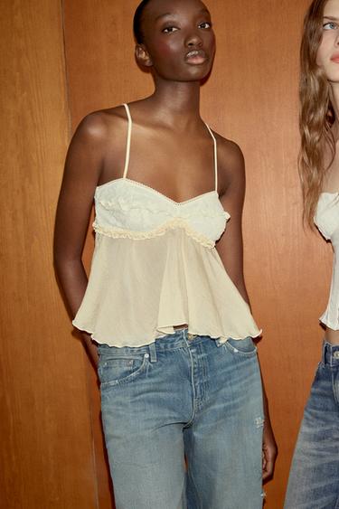 TOP STYLE LINGERIE EN DENTELLE - Écru de Zara - Image 2