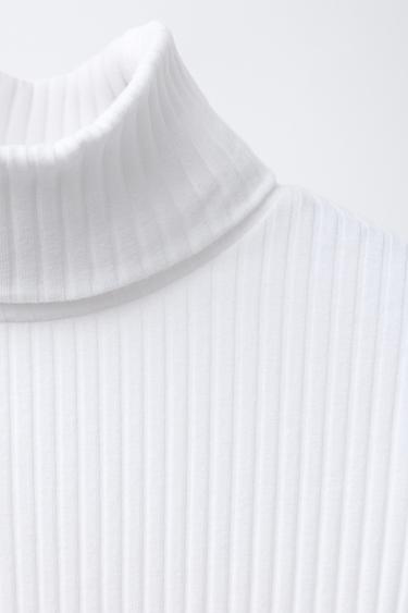RIBBED TURTLENECK T-SHIRT - White by Zara - Image 2
