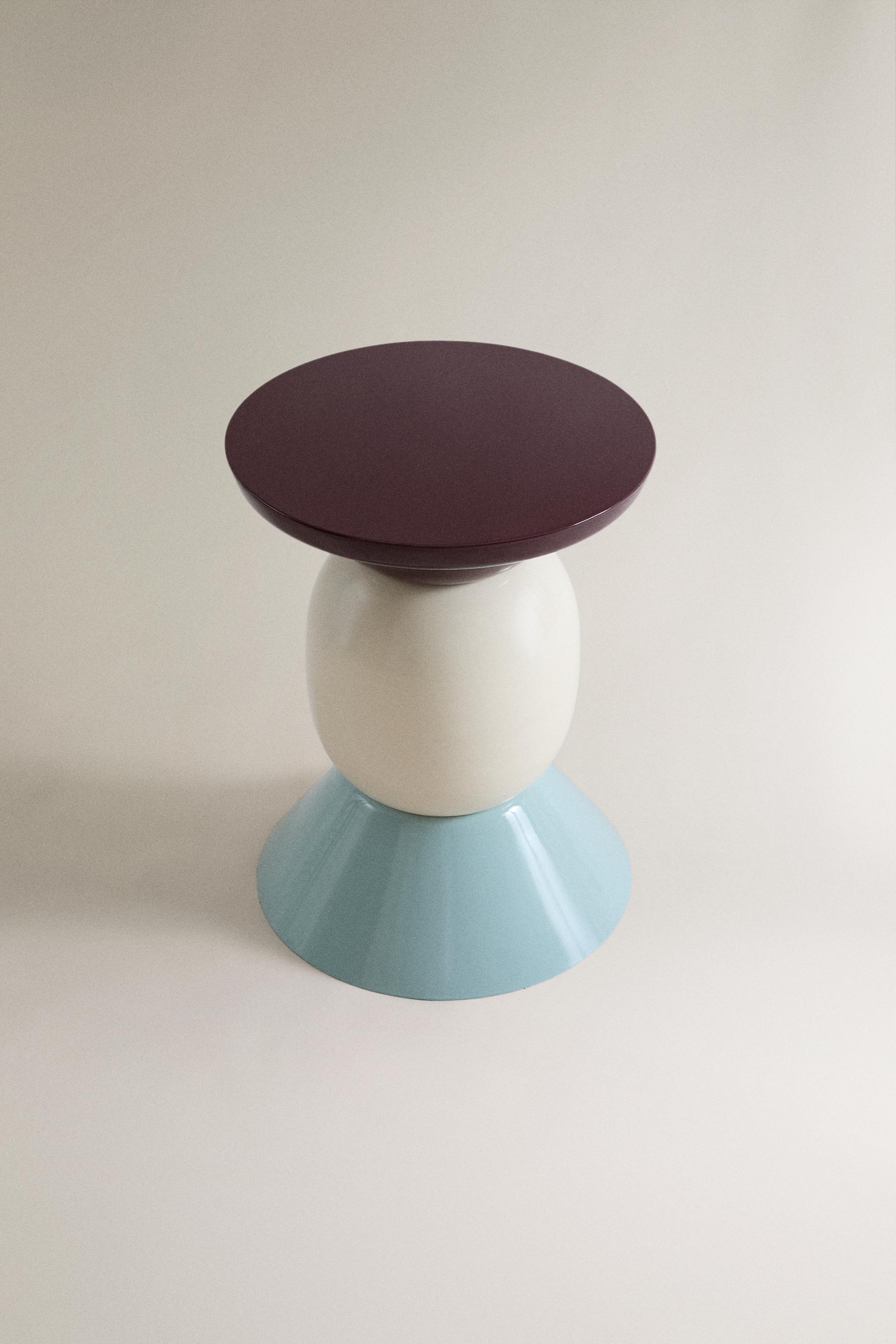 GEOMETRIC METAL SIDE TABLE
