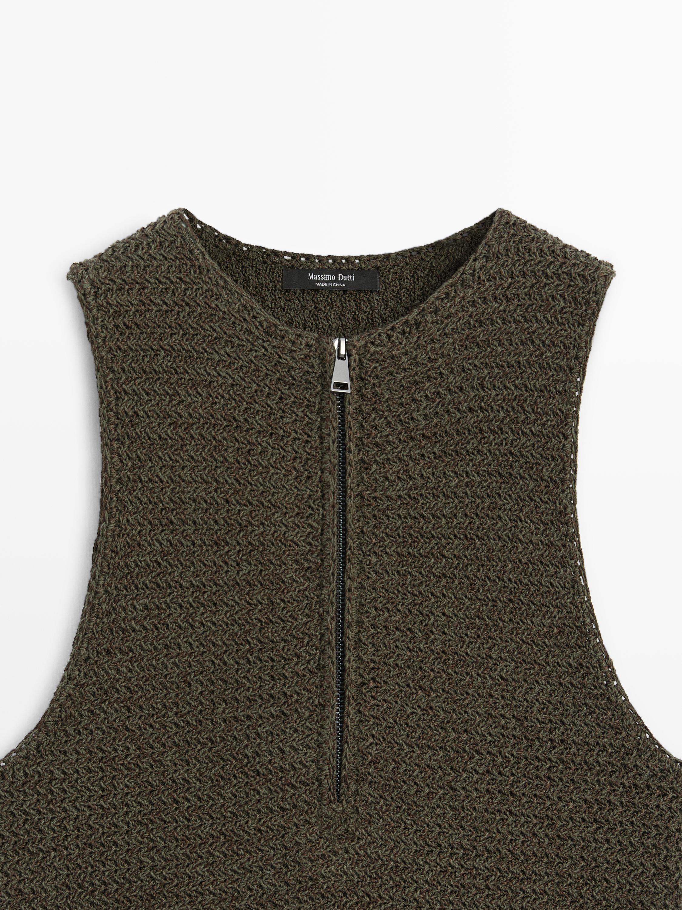 Top en maille avec fermeture Éclair