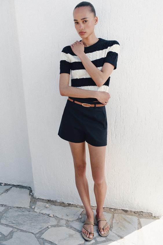 HIGH-WAISTED BELTED SHORTS from Zara - $45.90