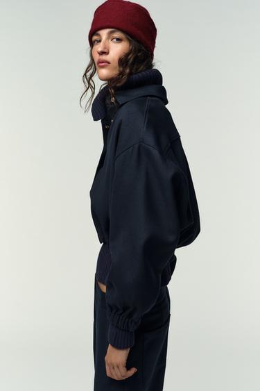BLOUSON BOMBER COURT GLOBE - Bleu marine de Zara - Image 4