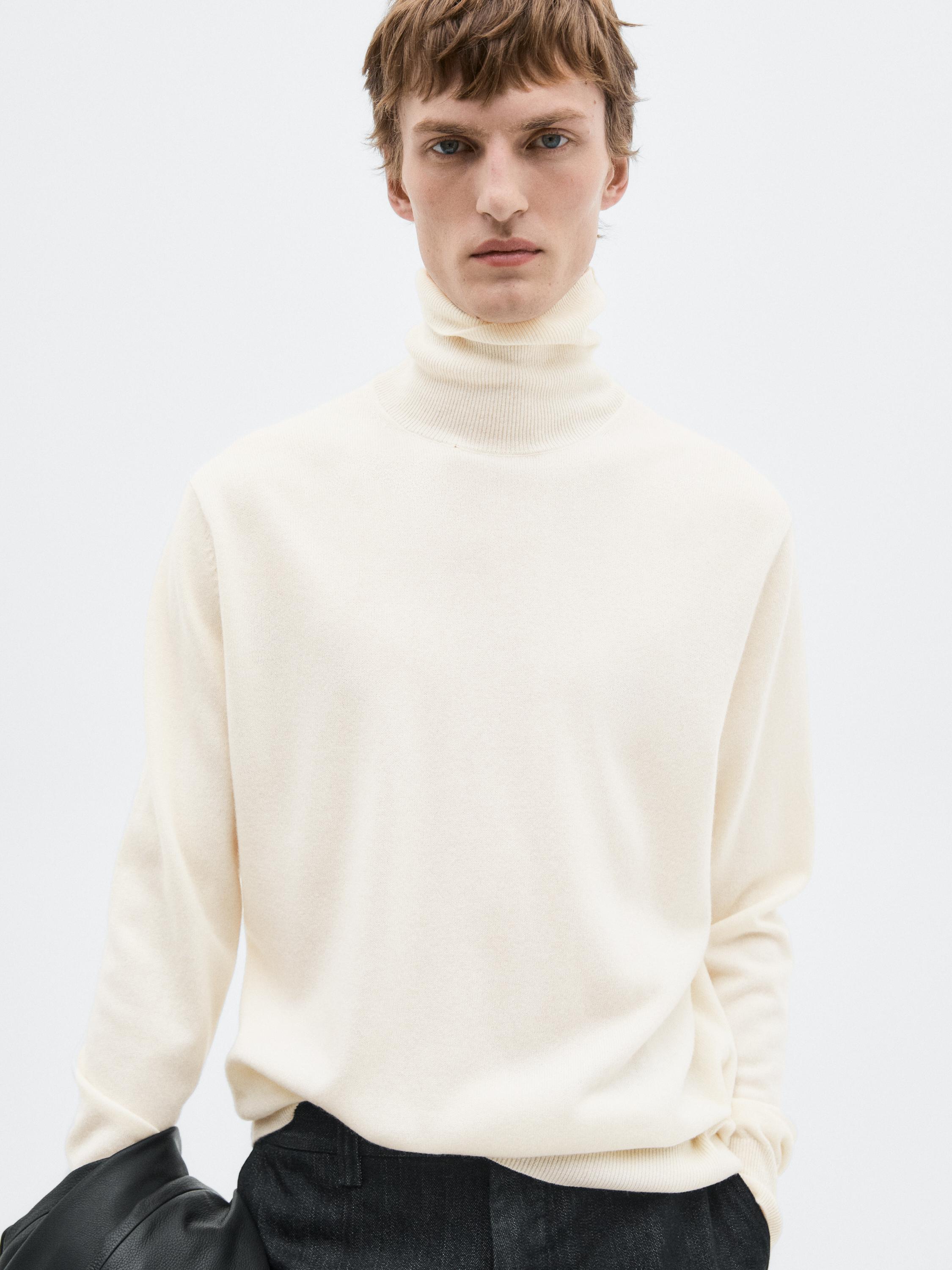 Knit wool and cashmere sweater with high neck - LIMITED