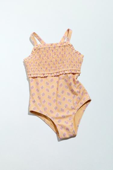 1-6 YEARS / FLORAL SMOCKED SWIMSUIT - Pink by Zara