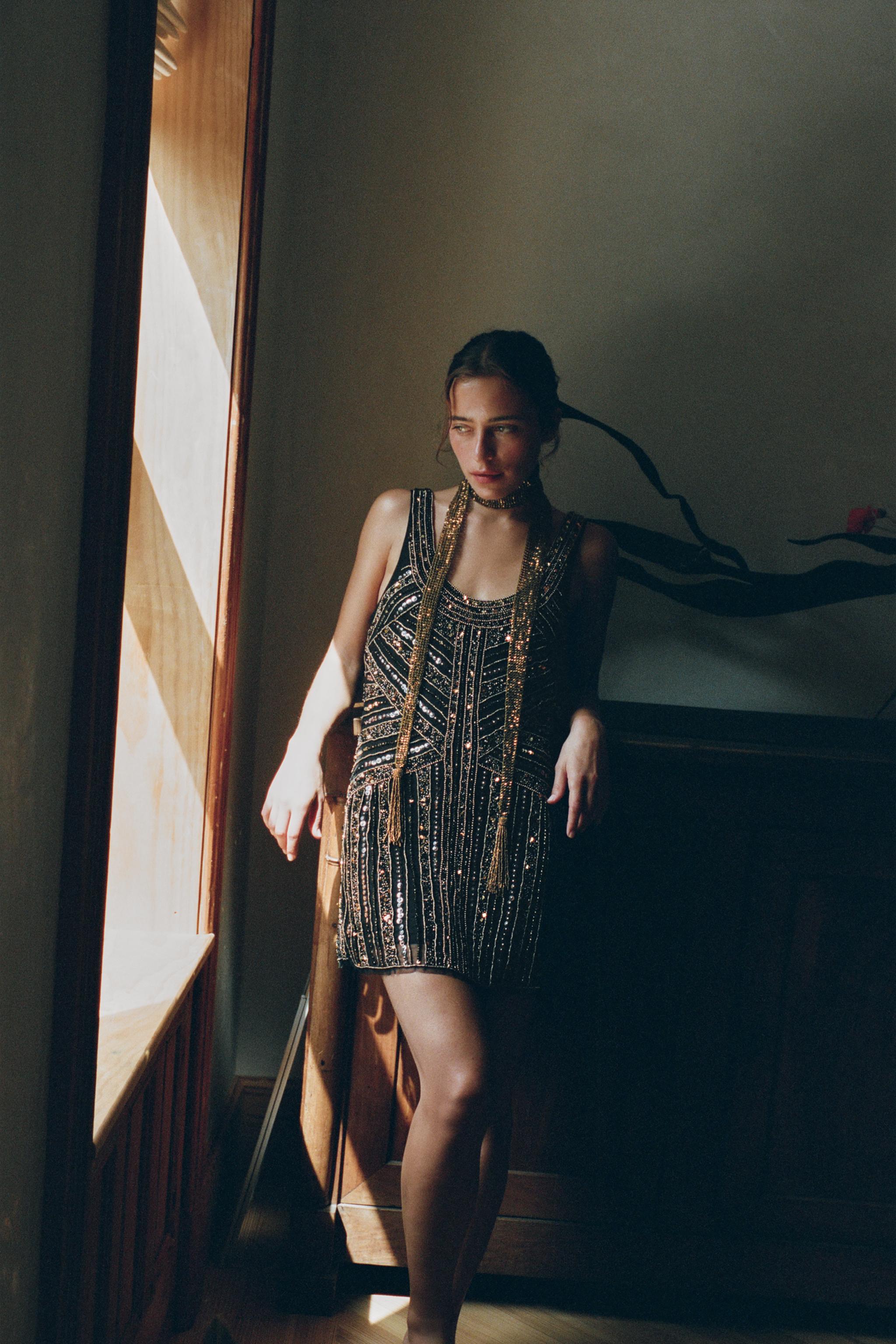 BEADED MINI DRESS