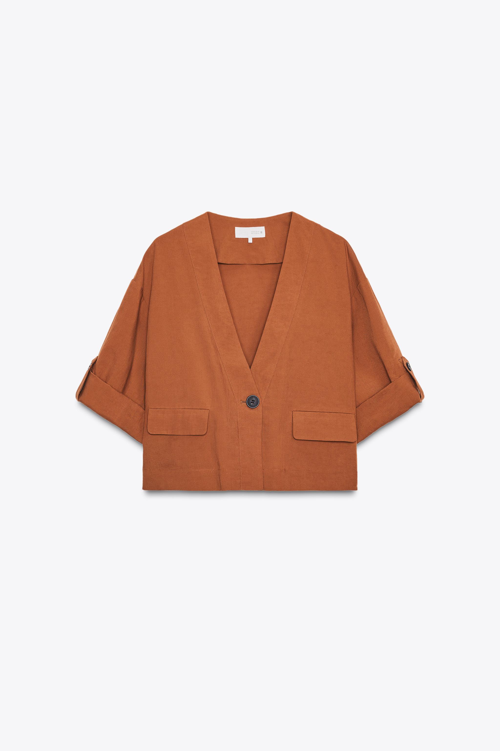 TURN-UP SLEEVE JACKET - Sand | ZARA UAE - Dubai/Sharjah