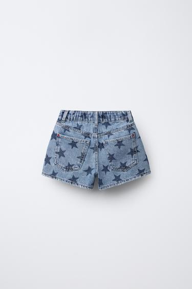 STAR DENIM BERMUDA SHORTS - Blue by Zara - Image 1