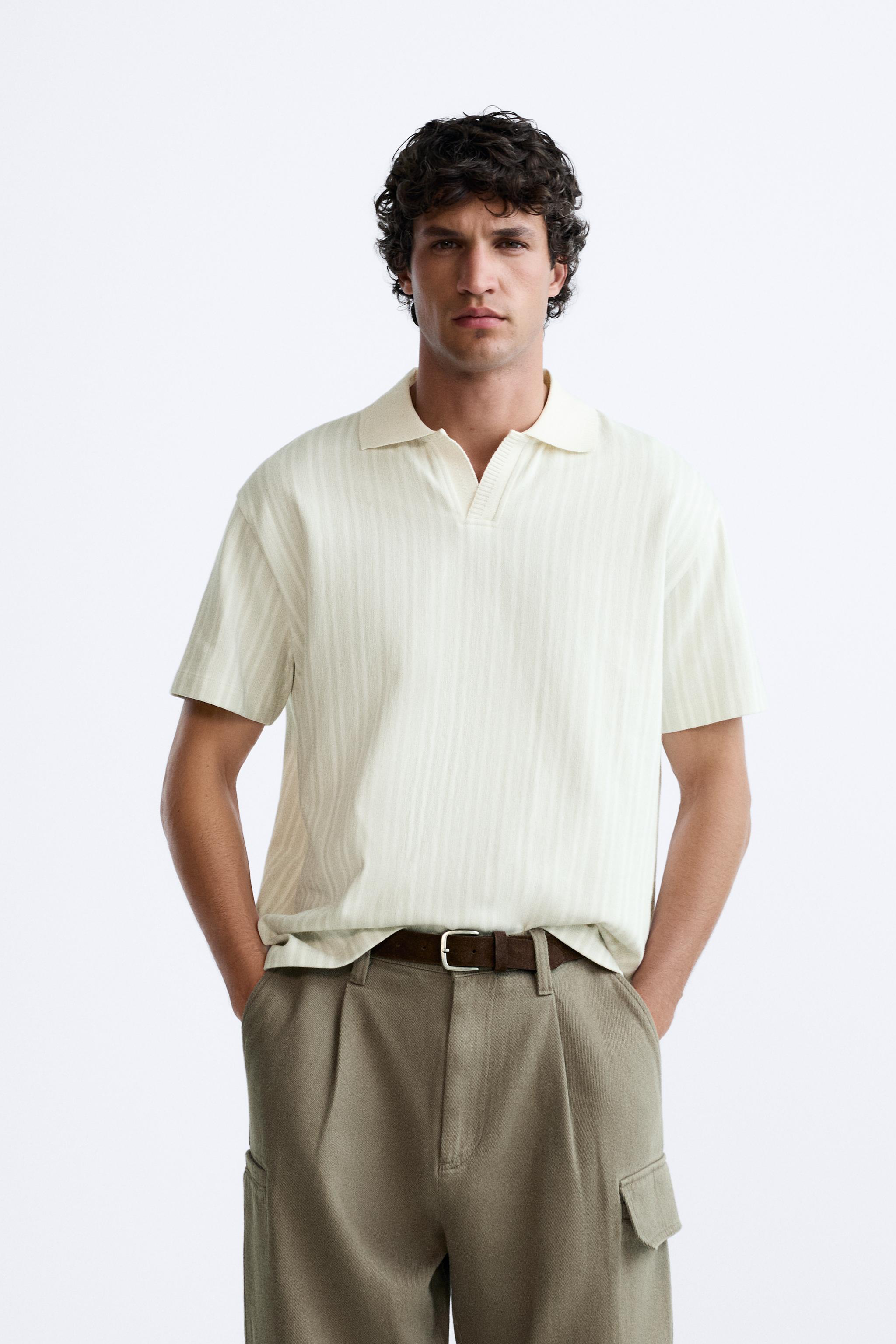 VERTICAL JACQUARD POLO - Ecru | ZARA United States