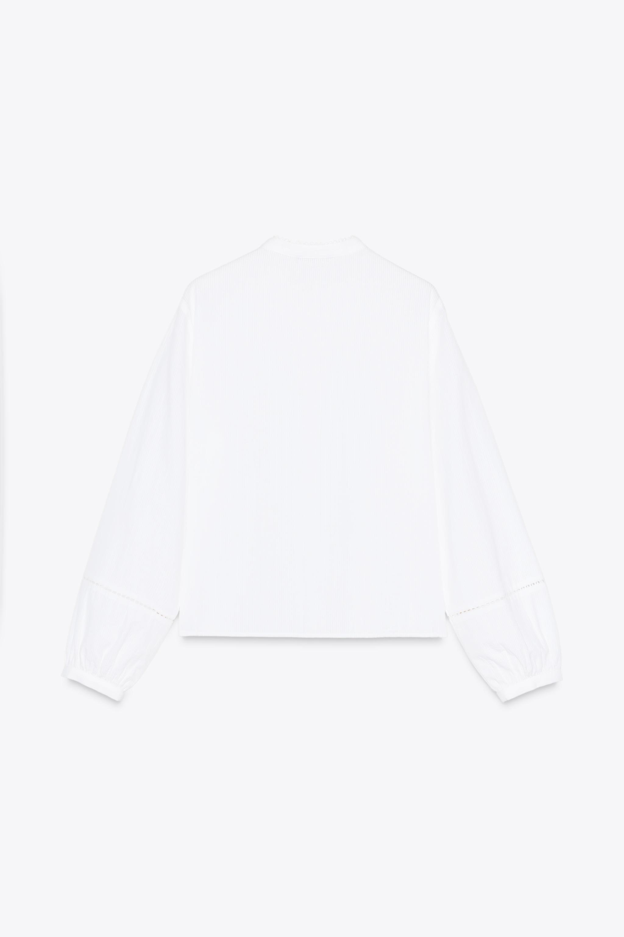 ROMANTIC LACE INSERT TOP - White | ZARA United States
