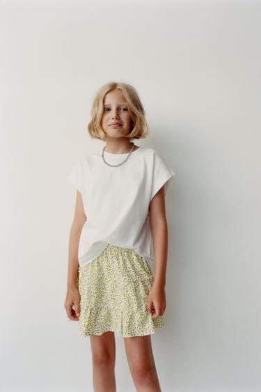 JUPE-SHORT TEXTURÉE À IMPRIMÉ - Jaune de Zara