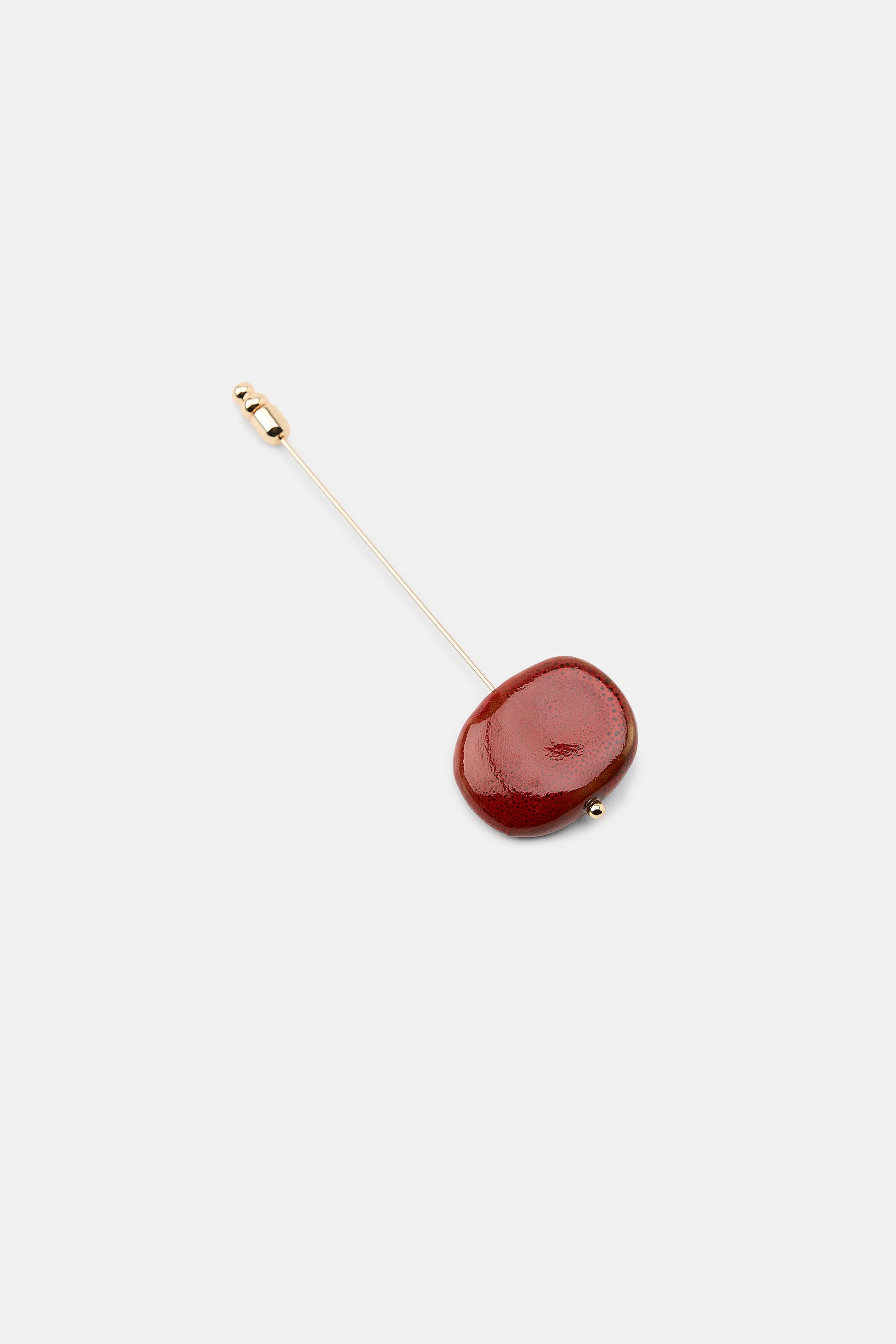 3-PACK OF PIN BROOCHES WITH STONES