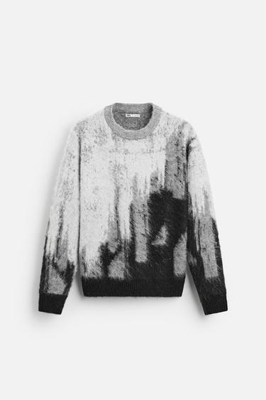 JERSEY JACQUARD TEXTURA CEPILLADO - Gris de Zara
