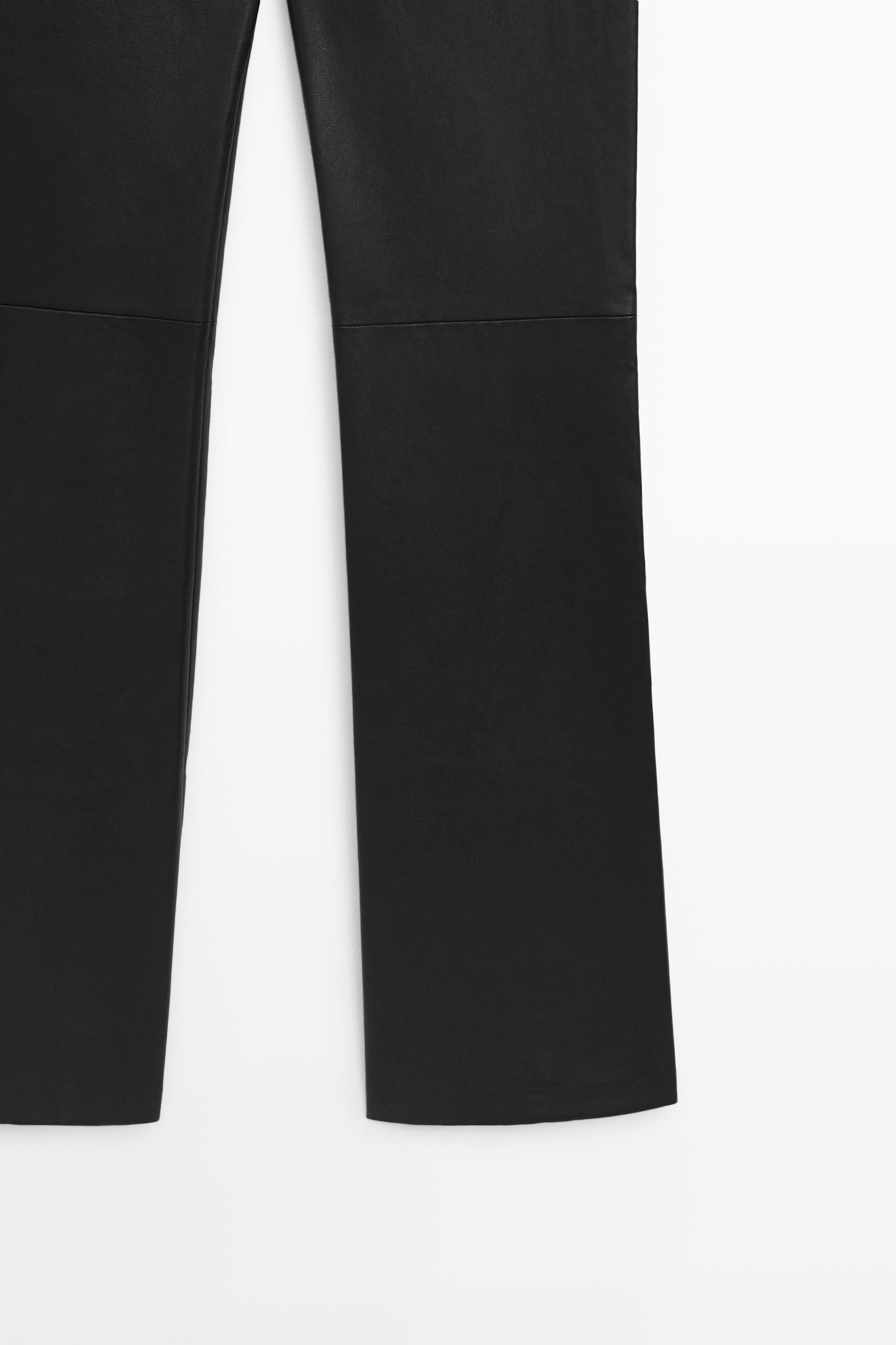 Nappa leather flare fit leggings