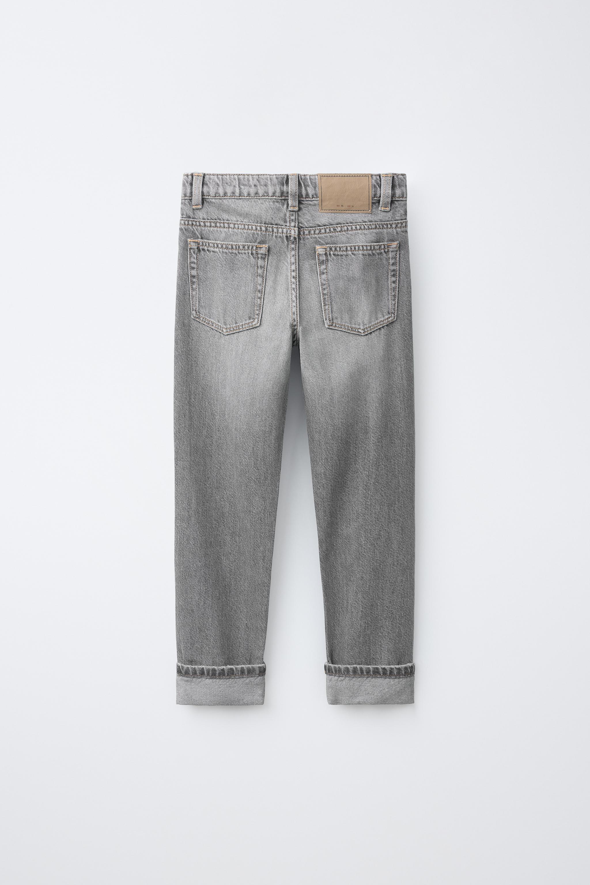 STRAIGHT LEG JEANS — Mid-gray