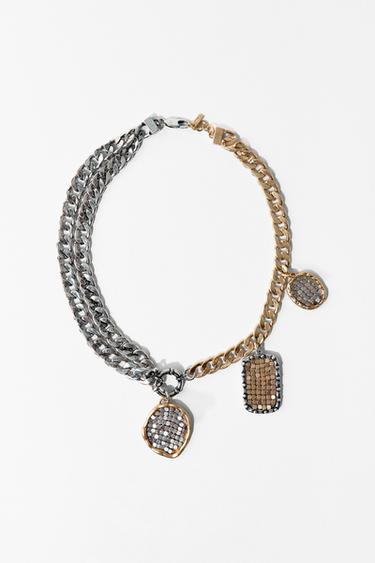 Zara COIN COMBINATION NECKLACE - Gold / Silver