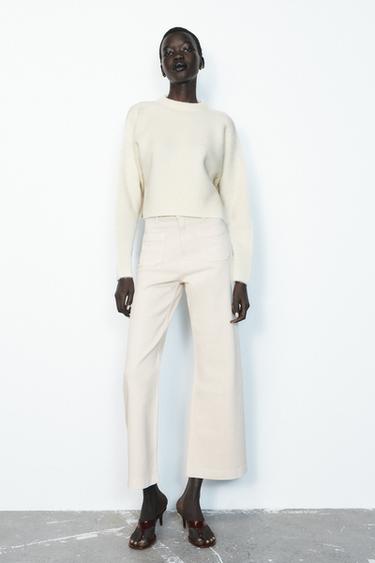 ZW COLLECTION WIDE-LEG HIGH-WAIST JEANS - Stone by Zara
