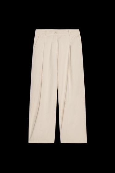 PANTALÓN CHINO PINZAS - Beige de Zara - Imagen 0