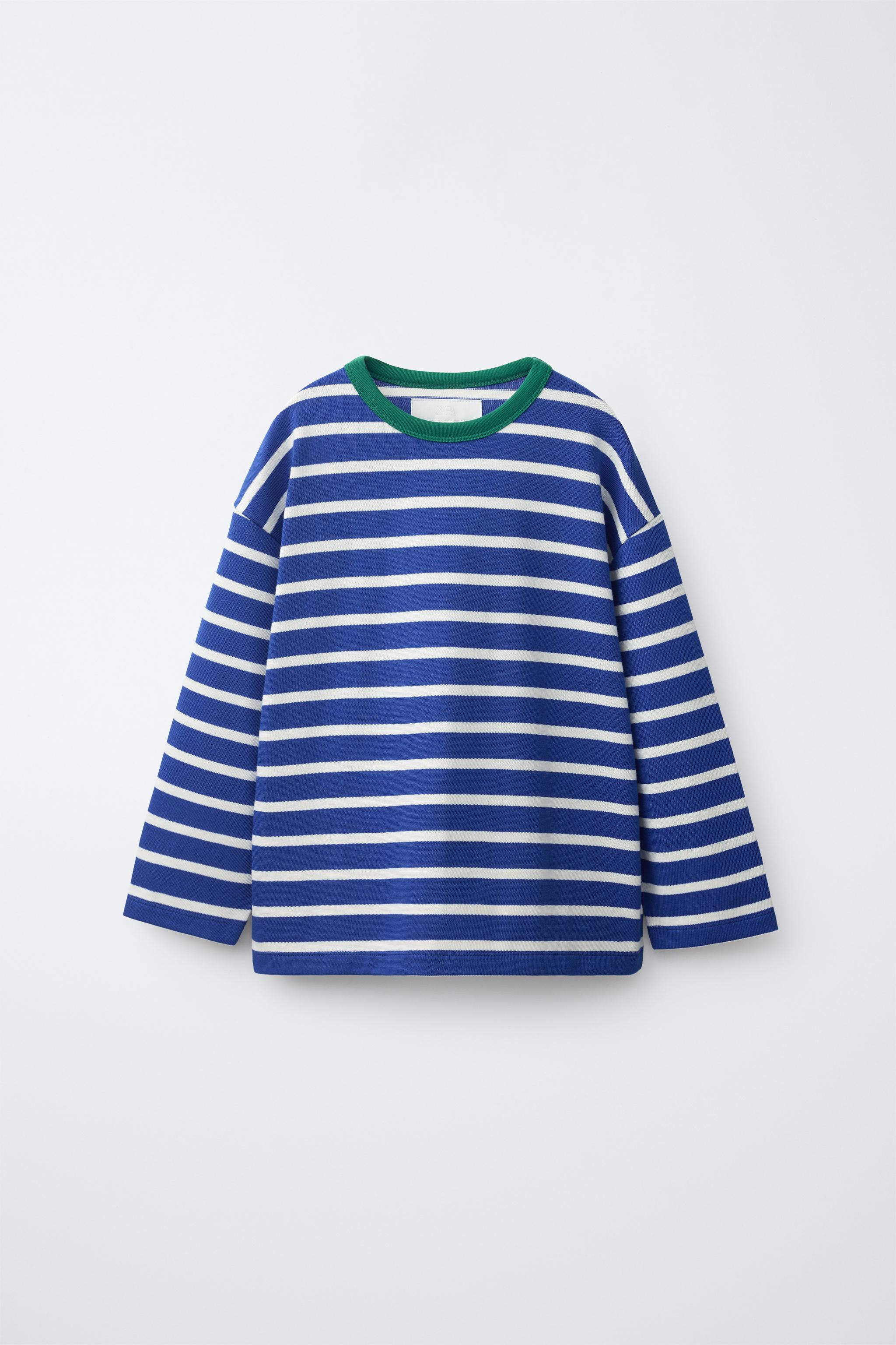 STRIPED T-SHIRT — Blue